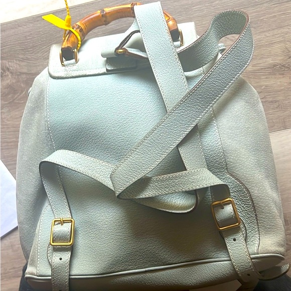 Gucci Backpack Aqua color with Bamboo Handle - Picture 2 of 3